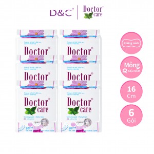 Băng vệ sinh thảo dược D&C Doctor Care hàng ngày 16 cm Combo 6 gói